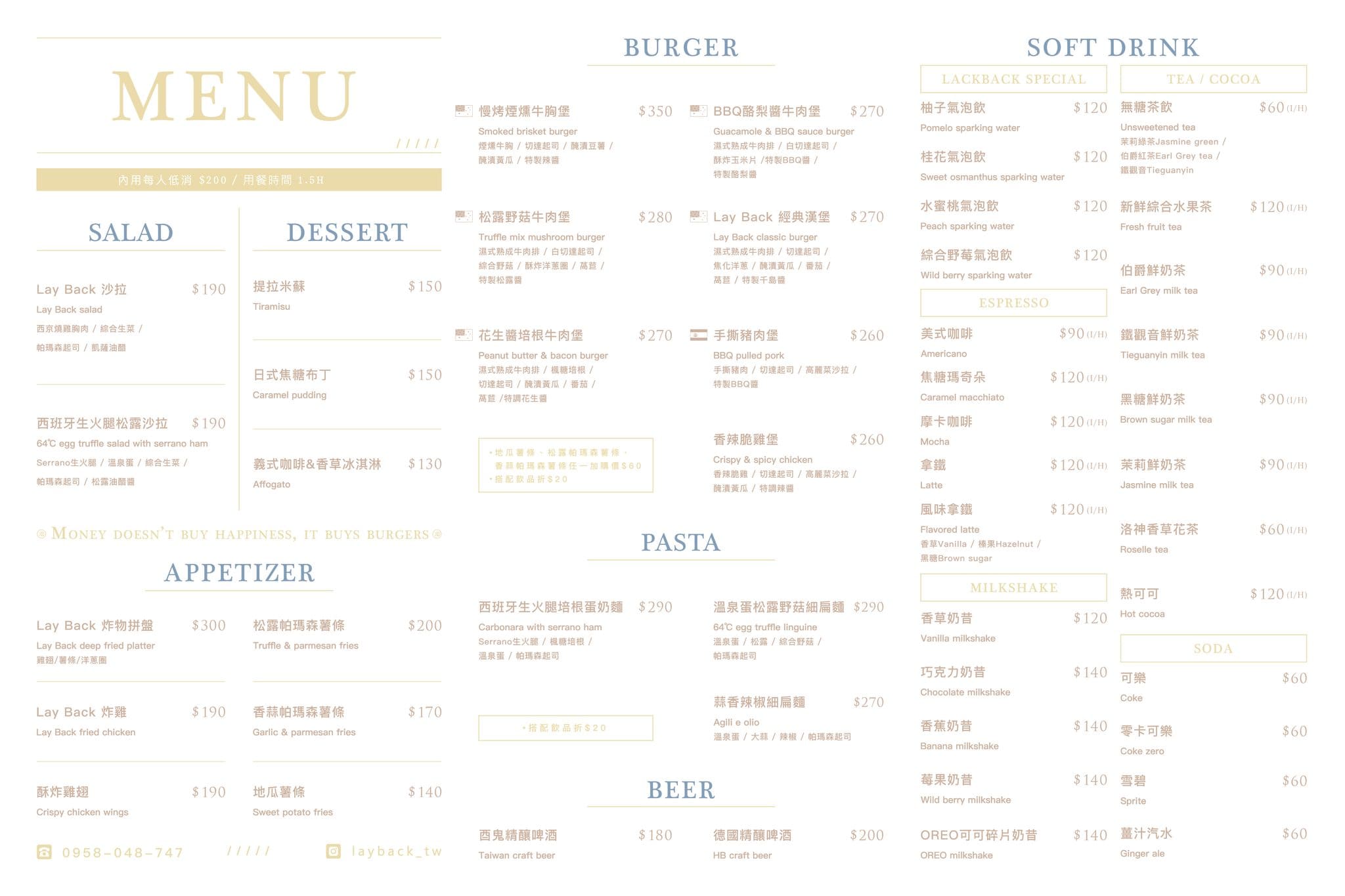 《信義安和美食》LAY BACK，巷弄低調美味漢堡，義大利麵更是必點(菜單) @神農太太底家